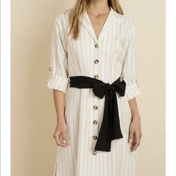 Level Up Pinstriped Shirt Dress - Picture 4 of 5